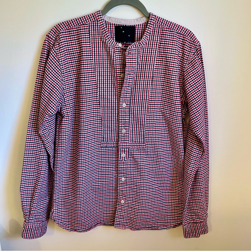 YMC You Must Create Checkered Gingham Button Down Shirt